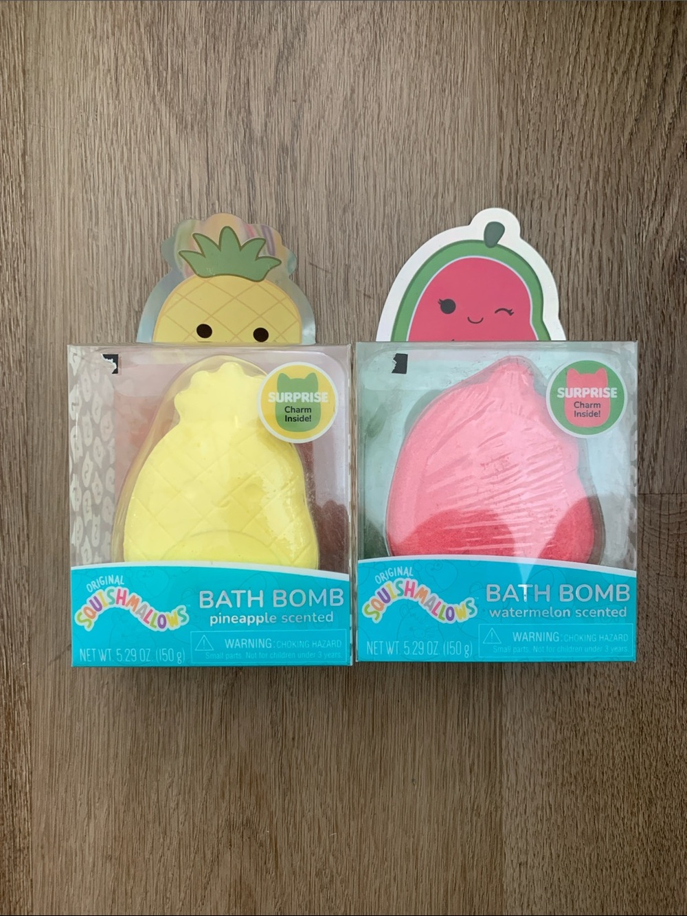 Squishmallows Pineapple & Watermelon Bath Bombs - Yellow & Pink